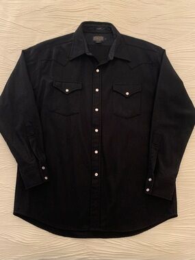 Pendleton Canyon 100% Wool Pearl Snap Western button down shirt, size L